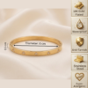 Gold Crystal Heart Bangle