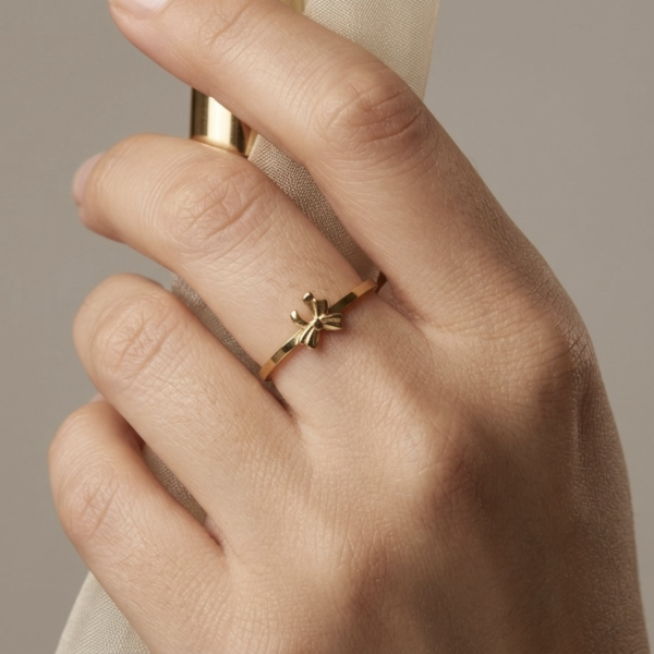 4 - Gold Mini Bow Ring - The Pastel Gem - Best Anti Tarnish Jewellery Gold Mini Bow Ring