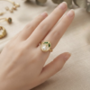 4 - Gold Pearl Cherry Oval Ring - The Pastel Gem - Best Anti Tarnish Jewellery Gold Pearl Cherry Oval Ring