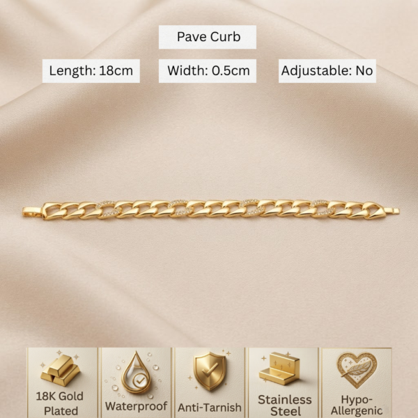 49 Gold Pavé Curb Bracelet