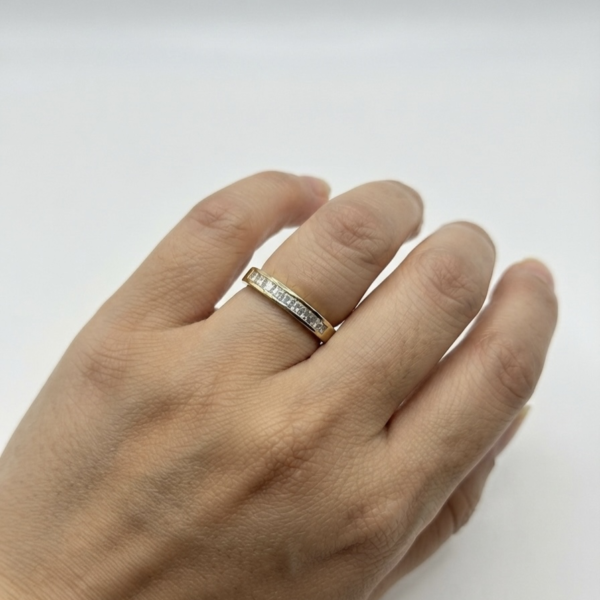 Gold Channel Cut Eternity Ring