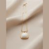 5 - Gold Cushion Stone Pendant Necklace - The Pastel Gem - Best Anti Tarnish Jewellery Gold Cushion Stone Pendant Necklace