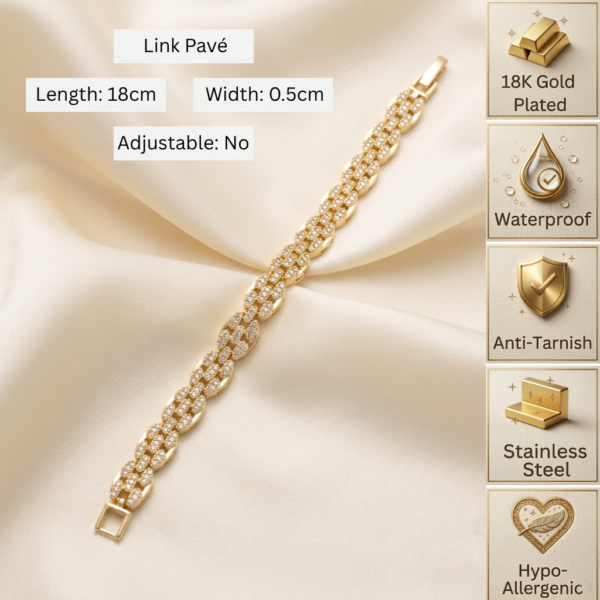 53 Gold Link Pavé Bracelet