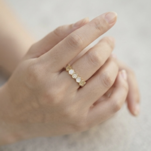 6 - Gold Honeycomb Shell Ring - The Pastel Gem - Best Anti Tarnish Jewellery Gold Honeycomb Shell Ring