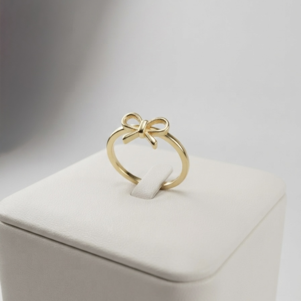 6 - Gold Ribbon Bow Ring - The Pastel Gem - Best Anti Tarnish Jewellery Gold Ribbon Bow Ring