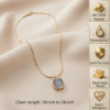 7 - Gold Cushion Stone Pendant Necklace - The Pastel Gem - Best Anti Tarnish Jewellery Gold Cushion Stone Pendant Necklace