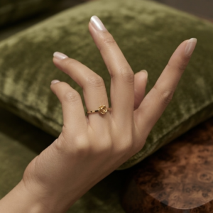 Gold Mini Sculpted Rose Ring
