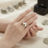 7 - Gold Pearl Clover Ring - The Pastel Gem - Best Anti Tarnish Jewellery Gold Pearl Clover Ring