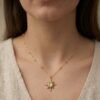 Gold Opal Sunburst Necklace