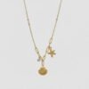 Gold Seashell Starfish Charm Necklace