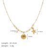 Gold Seashell Starfish Charm Necklace