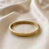 Gold Screw Engraved Hinged Bangle
