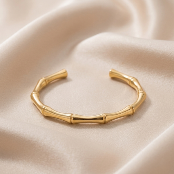 Gemini_Generated_Image_v3788gv3788gv378 Gold Bamboo Motif Open Cuff Bangle