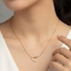 Gold Open Heart Pendant Necklace