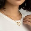 Gold Open Heart Pendant Necklace