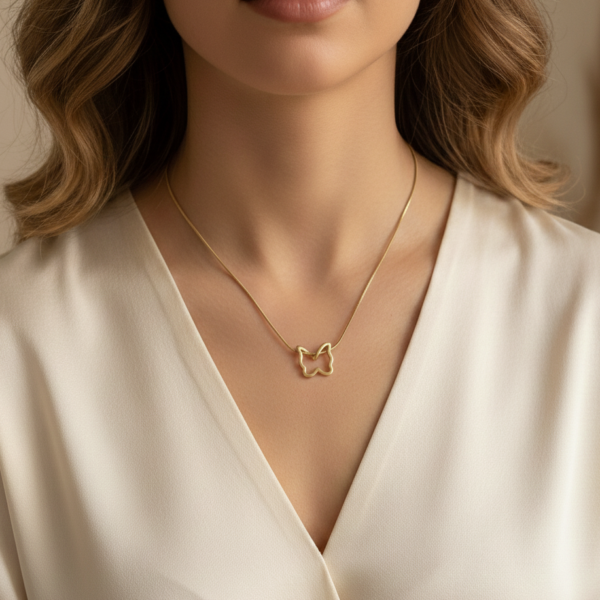 Golden Mariposa Necklace - The Pastel Gem - Imitation Jewellery - 1 Gold Butterfly Pendant Necklace