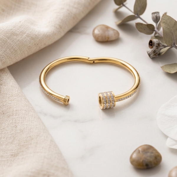 IMG_1459 Gold Pave Hinged Bangle