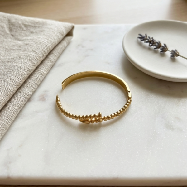 IMG_1469 Gold Nail Silhouette Bangle