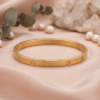 Gold Crystal Heart Bangle