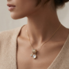 Gold Moonstone Charm Necklace