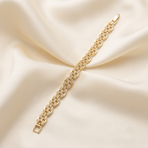IMG_2655 Gold Link Pavé Bracelet