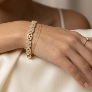 IMG_2656 Gold Link Pavé Bracelet