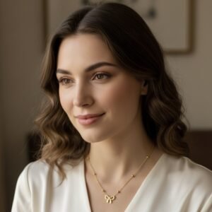 The Pastel Gem - Best Luxury Jewellery Brand - Golden Bow Necklace - 5-2 Gold Bow Beaded Necklace