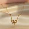The Pastel Gem - Best Luxury Jewellery Brand - Golden Bow Necklace - 5-5 Gold Bow Beaded Necklace
