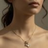 Gold Moonstone Charm Necklace